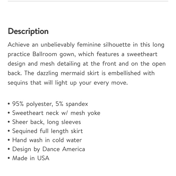 Dance America practice dress smooth sequin black xs - Picture 3 of 7